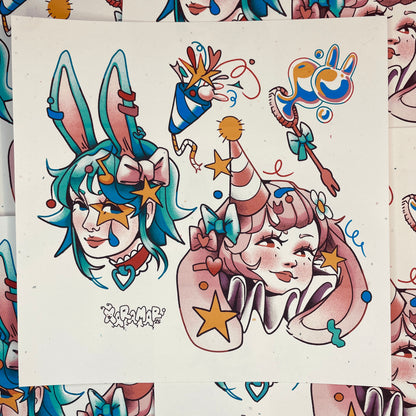 Party Bunnies Print