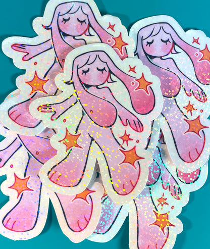 Floating Bunny Sticker