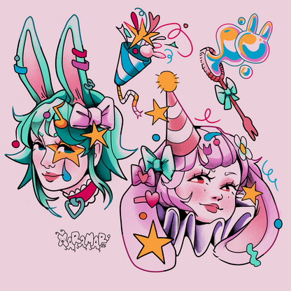 Party Bunnies Print